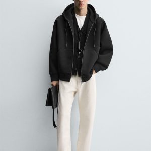 NEOPRENE-EFFECT HOODIE